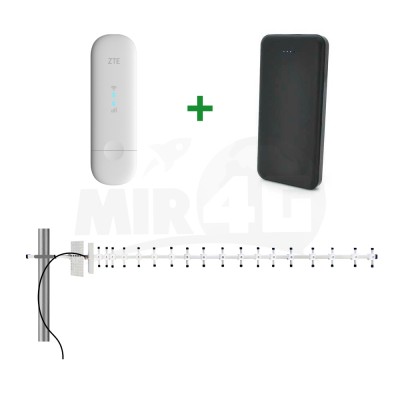Готовый комплект c Power Bank "Power Lite" (работает без света, антенна способна обеспечить прием с БС на расстоянии до 20 км) Wi-Fi / 4G / 3G / LTE